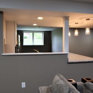 Lower Level Remodel - View from Kitchen Area