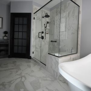 Remodeled Bathroom - Tub to New Toilet Room